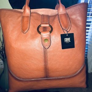 FRYE Leather Ring Tote Bag Handbag Purse